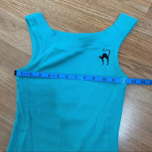 RockSteady Teal/Aqua Ribbed Top M - Picture 6 of 9